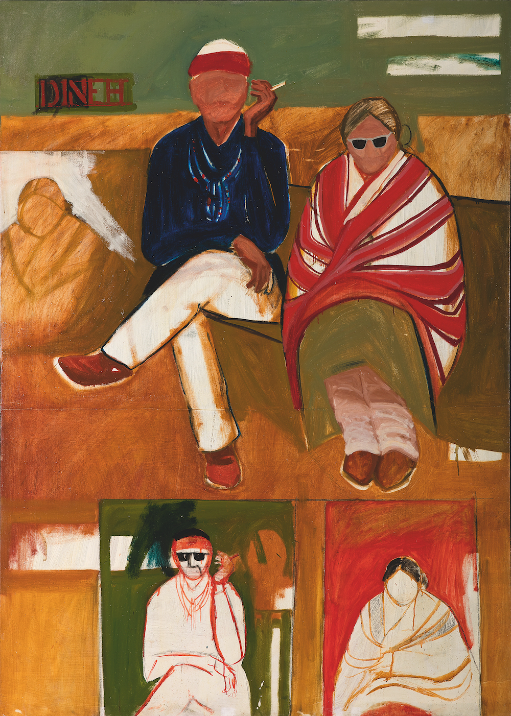 Mama and Papa Have the Going Home Shiprock Blues, 1966. Acrylic and oil on canvas.