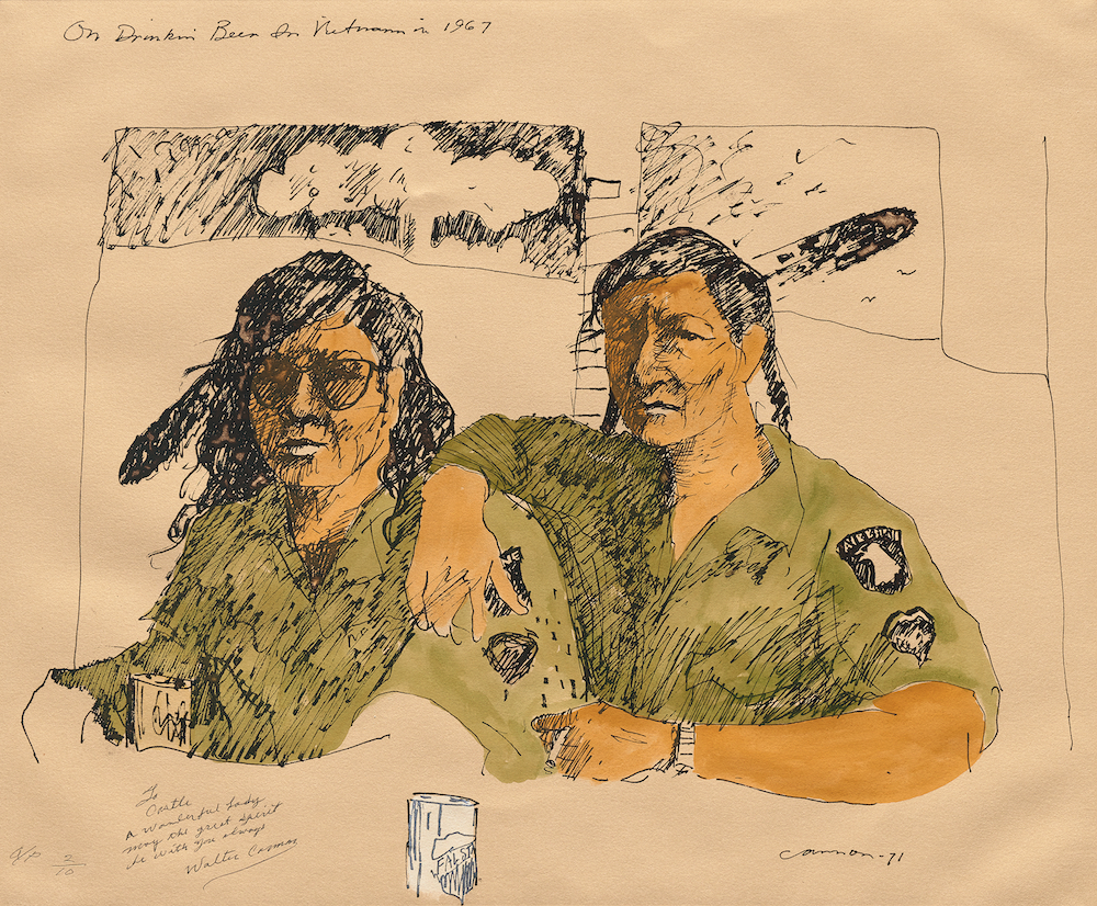 On Drinkin’ Beer in Vietnam in 1967, 1988–1989 Lithograph. 24" x 30".