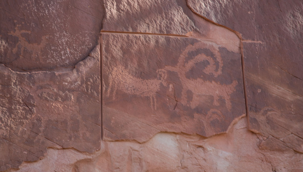 A vandalized petroglyph at Grand Staircase-Escalante