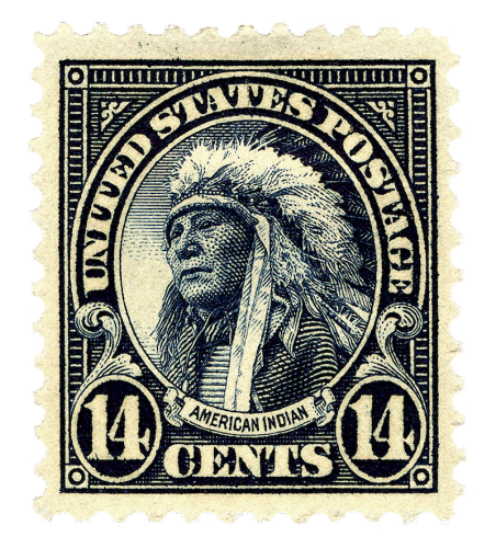 AMERICAN INDIAN POSTAGE STAMP, 1923