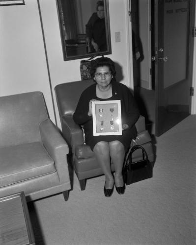 Irene Chalepah Poolaw (Kiowa/Apache) at the funeral of her husband, Pascal Cleat