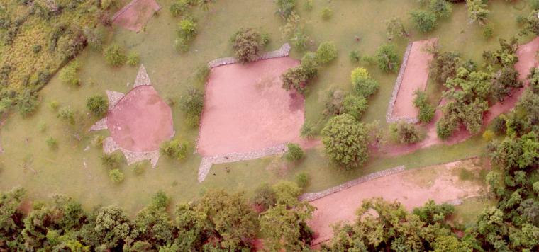 Aerial photograph of the Indigenous Ceremonial Center of Tibes