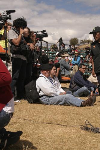 Matos observing an Inti Raymi Festival at Saqsaywaman