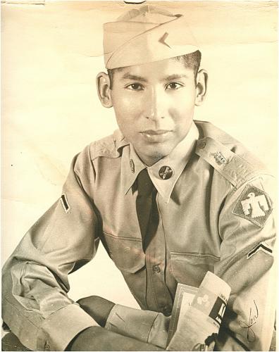 Sepiatone portrait of John Emhoolah