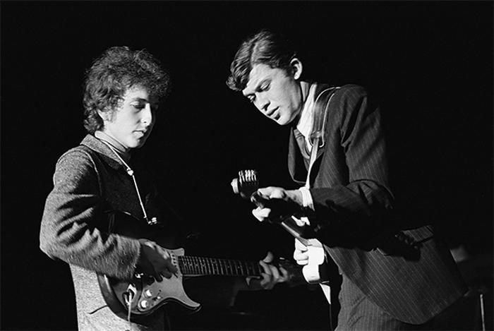 Bob Dylan and Robbie Robertson at Bob Dylan Concert, Knoxville, Tenn., Oct. 8, 1