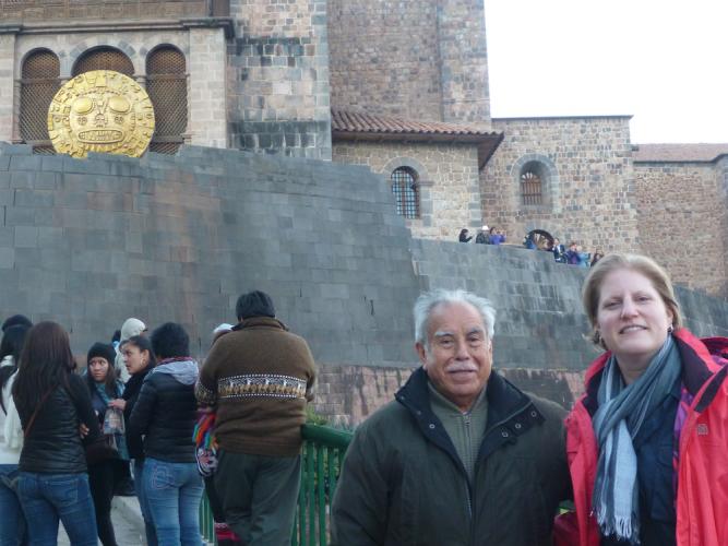 Matos and author Van Allen at the Qorikancha