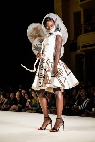 Anasazi Vessel, canvas, gesso, acrylic paint. Parasol: salt cedar, devore...