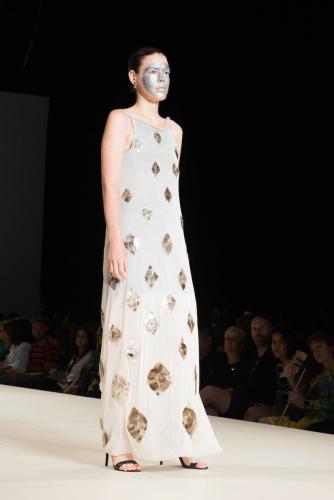 Pueblo Whitewash, gun metal latex and mica.