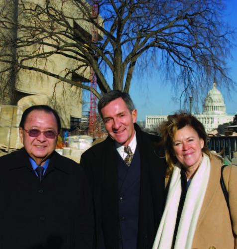 Senator Daniel K. Inouye, Founding Director W. Richard West, and Patricia Zell