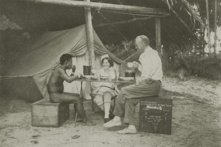 Dr. and Mrs. Dickey take tea with a Tukanoan chief