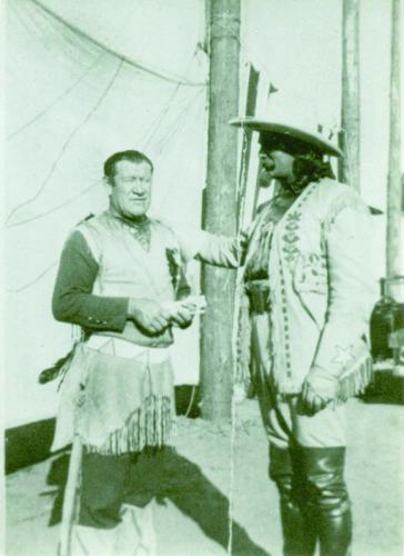 Thorpe in the movie Battling with Buffalo Bill. Made in 1931, it was his first m