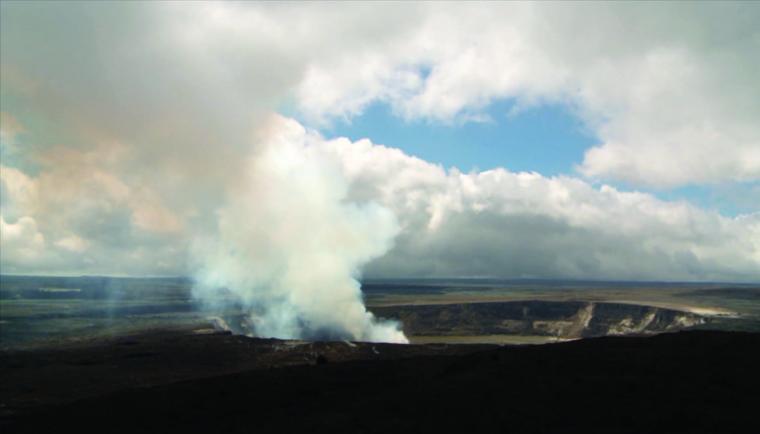 The volcano at Kilauea on Hawaii Island.