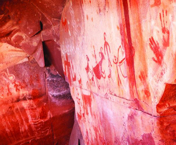 painting on rock wall