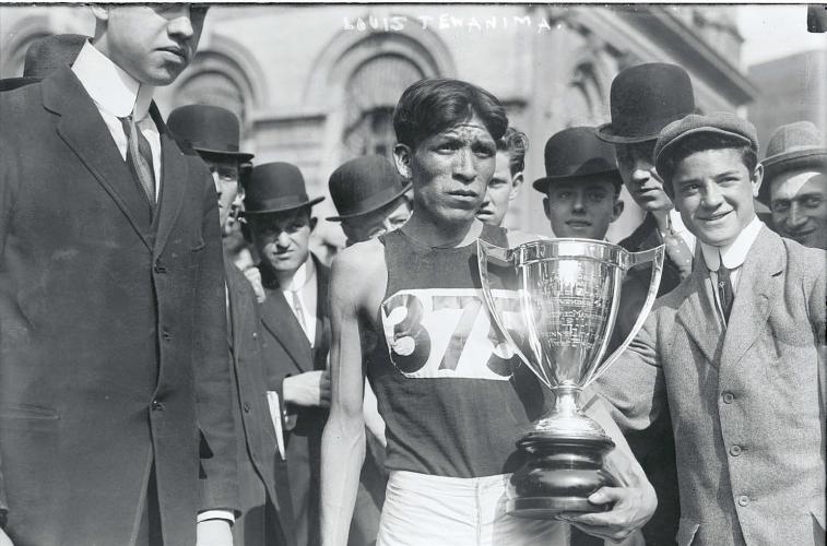 Lewis Tewanima after winning the New York City Marathon in May, 1911.