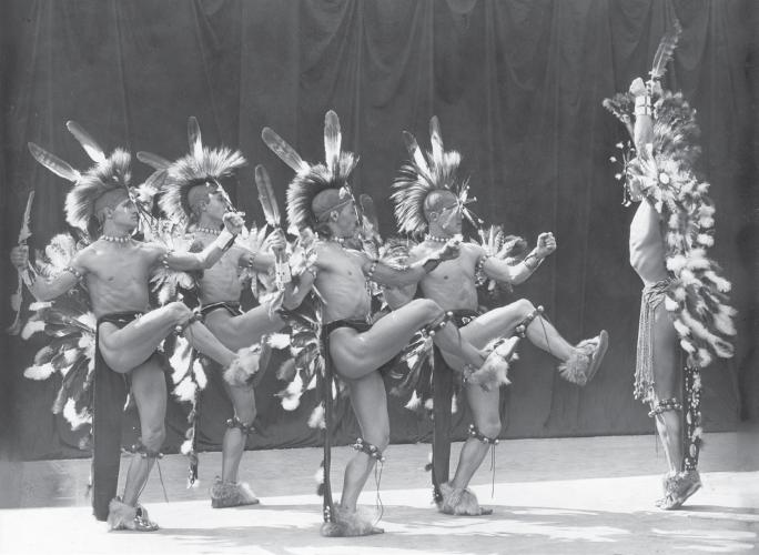 Ted Shawn and His Men Dancers in an adaptation of a Ponca Dance