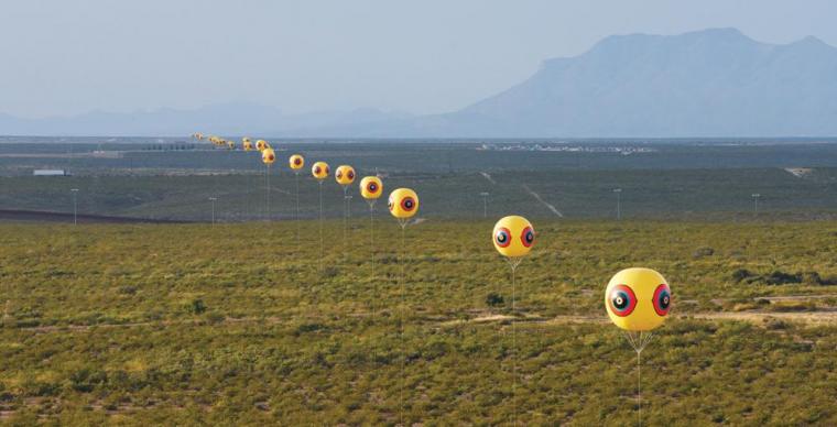 Arial view of the Repellent Fence project