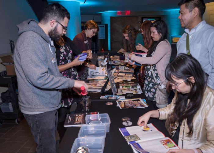Guests making buttons