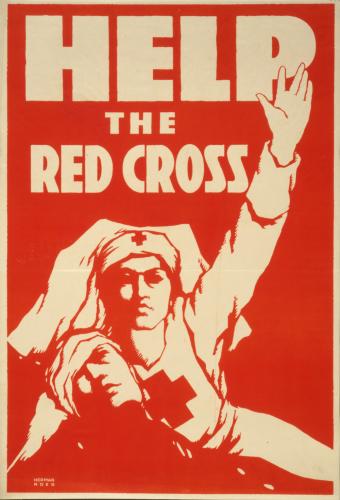 Red cross propaganda poster