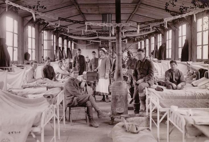A festive ward at Camp Hospital 33