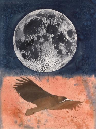 Carl Beam (Anishinaabe), 1943–2005. Eagle and the Moon, 1982