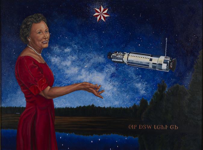 Mary Golda Ross: Ad Astra per Astra. Acrylic on canvas, 30" x 40".