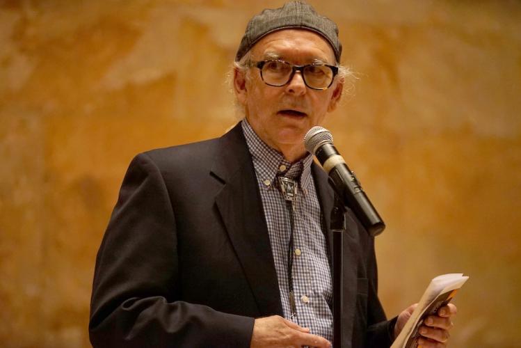 Bradby Brown at podium