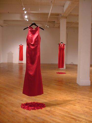 The REDress Project installation at Ace Art Inc., Winnipeg, Man., 2010;