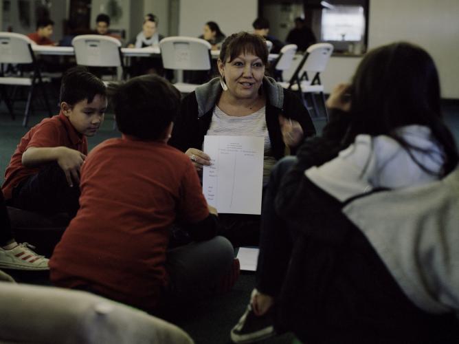 Mischelle Dressler teaching children