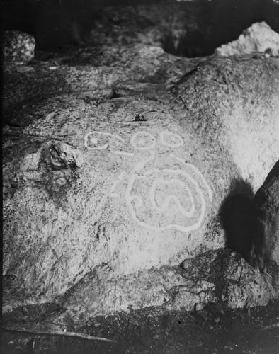 Petroglyphs found in the same cave as the idol, La Patana, Cuba