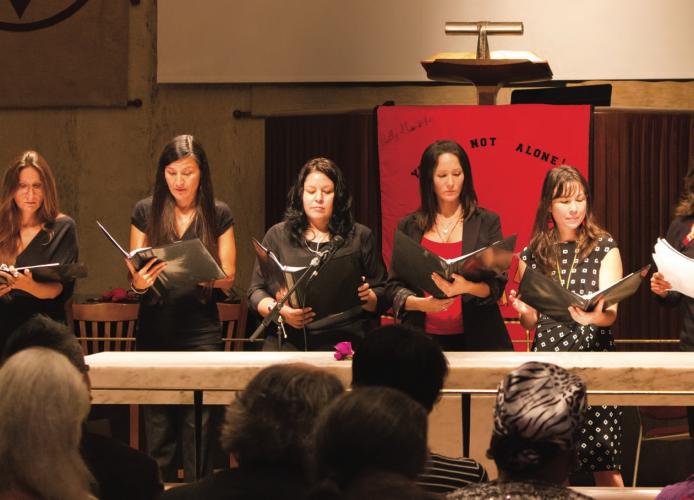 The Sliver cast members at the Church Center for the United Nations