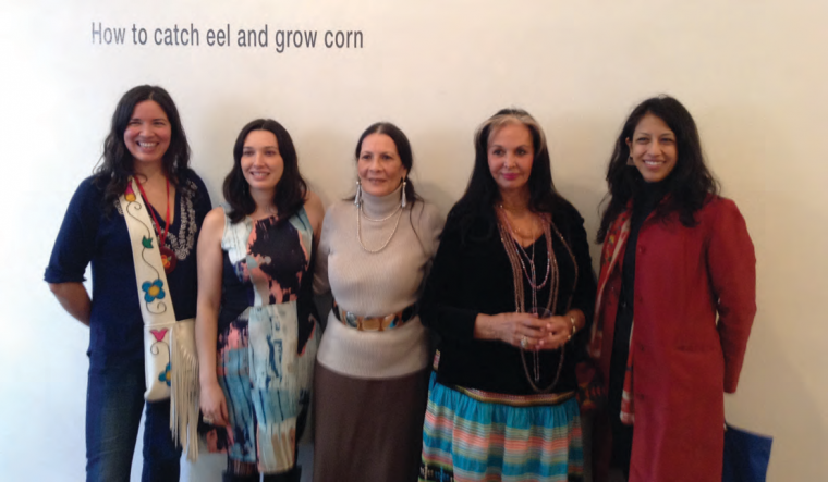 Native women artists in the exhibition How to Catch Eel and Grow Corn