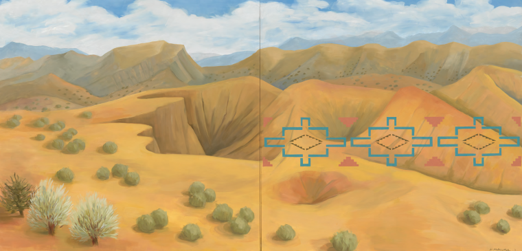 New Mexico Desert, 2011. Oil on wood panel, 40" x 80" x 2"