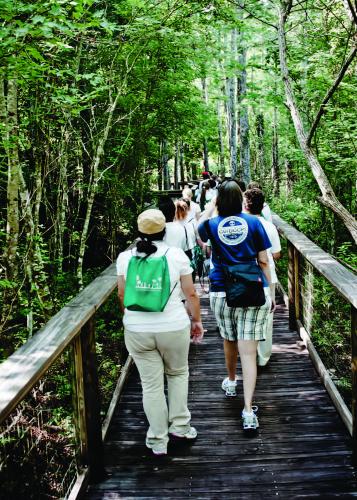 Visitors to the Ah-Tah-Thi-Ki Museum
