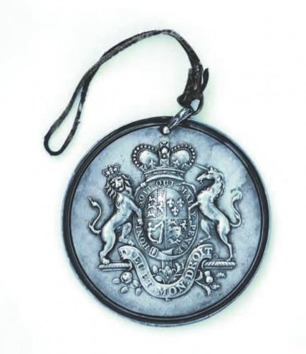 Symbol of British alliance, worn by Cherokee headmen