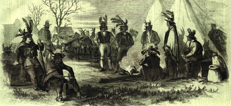 Delaware scouts during the Civil War. Frank Leslie’s Illustrated Newspaper.