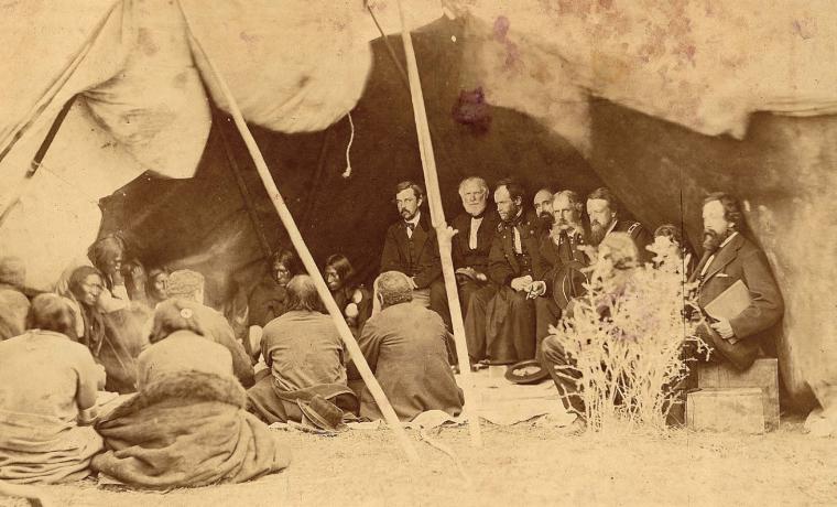 Peace Commissioners in Council with the Arapaho and Cheyenne Indians, 1868