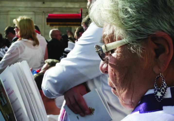 Choir member Sally Ann Adams of Akwesasne