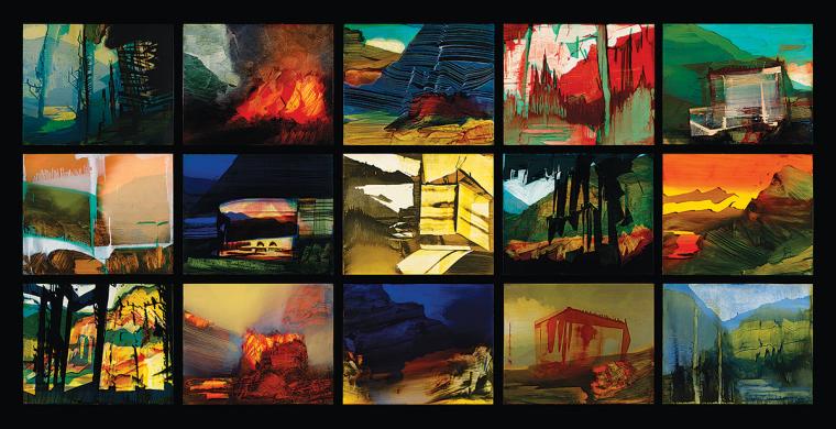 15 paintings forming "Blanket"