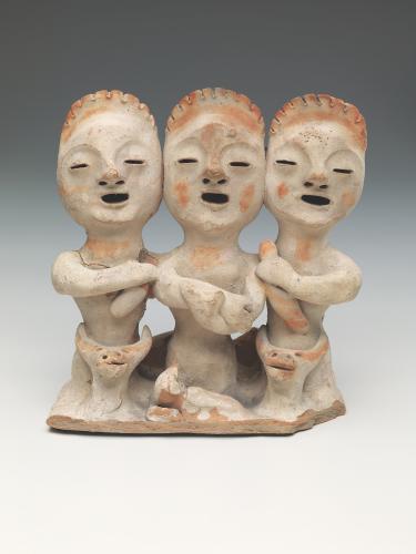 6-inch-tall ceramic trio created between 1900 to 1920