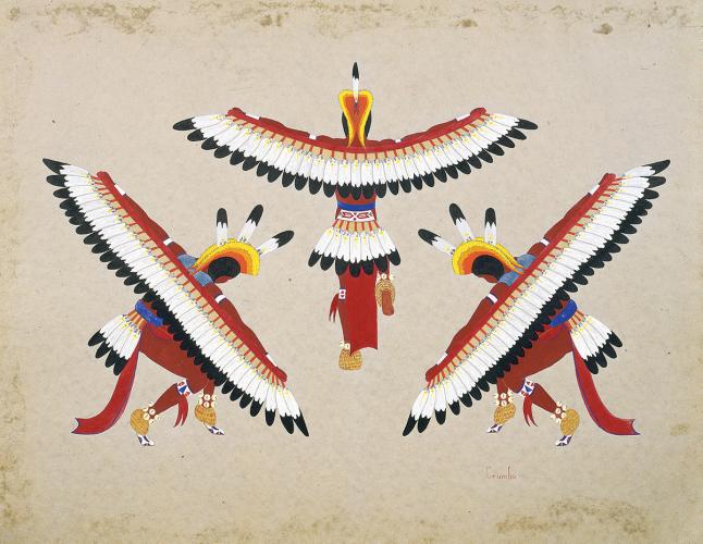 Three Eagle Dancers painting
