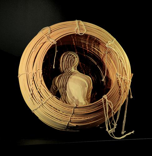 "Pod III" basket and ceramic sculpture by Rose B. Simpson, 2011.