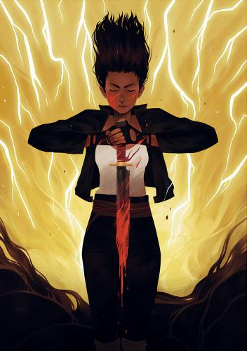 Maggie Hoskie illustration from "Trail of Lightning"