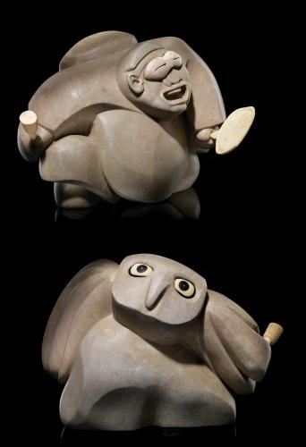 "A Blind Man's Vision" ceramic sculpture by Michael Massie.