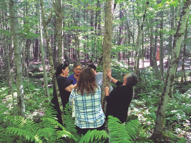 Kelly Church and fellow basket makers