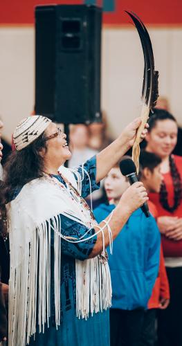 Cheryl Seidner offering a blessing