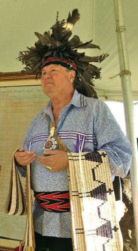 Peter Jemison wears the “gustowa”