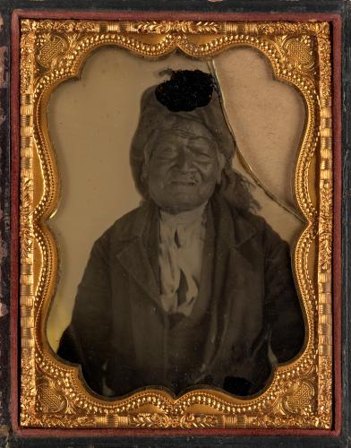 ambrotype portrait of Chief Okemis of the Anishinaabe (Ojibwe)