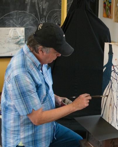 Jemison in art studio