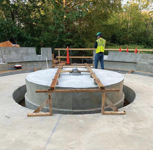 The Circle's drumlike base