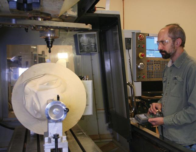 Chris Hollshwander milling the new Sculpin Hat